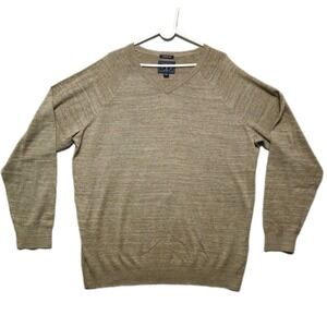American Eagle Outfitters Mens V Neck Sweater‎ Knit Long Sleeve Beige XXL
